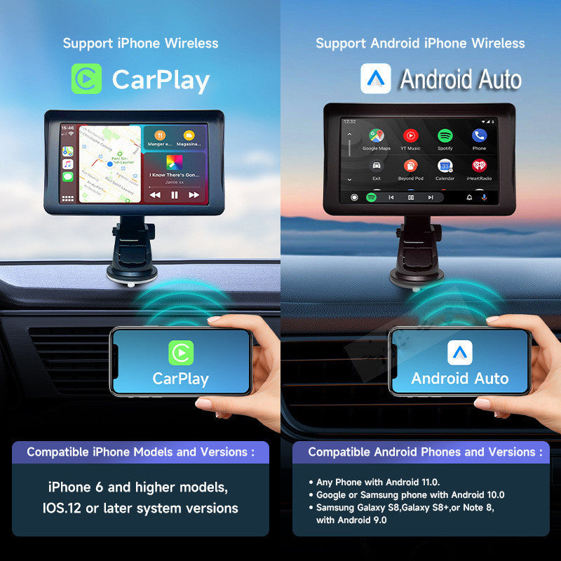 Schermo intelligente da 7" per auto con CarPlay wireless e navigazione GPS