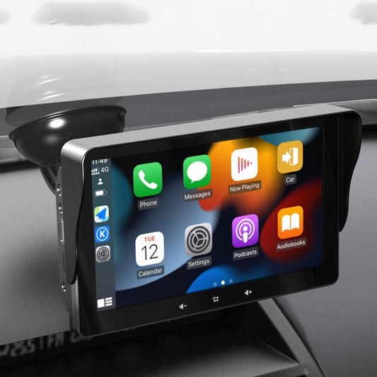 Schermo wireless CarPlay da 7" con attacco accendisigari e supporto a ventosa universale