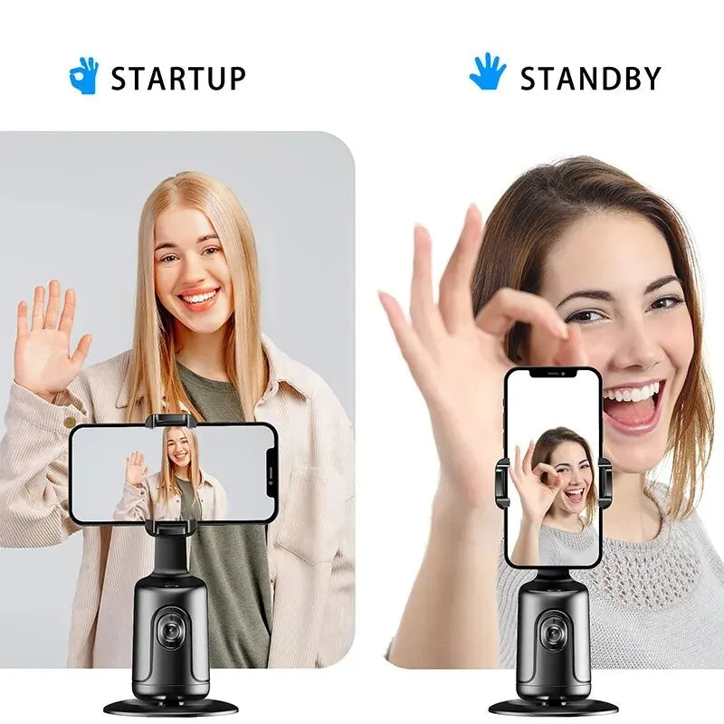 Supporto Intelligente 360° con Tracciamento Facciale AI – Supporto Auto per Smartphone, Stabilizzatore per Video, Vlog e Live Streaming