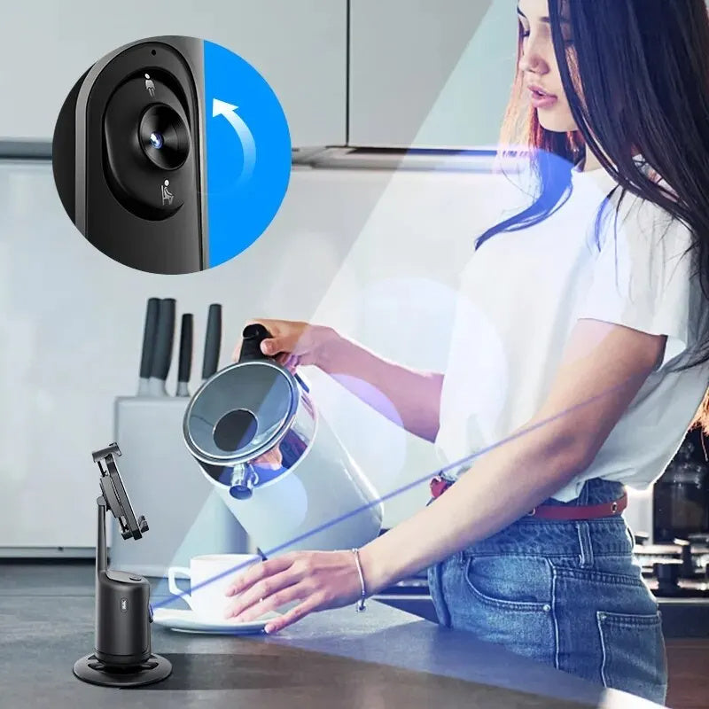 Supporto Intelligente 360° con Tracciamento Facciale AI – Supporto Auto per Smartphone, Stabilizzatore per Video, Vlog e Live Streaming