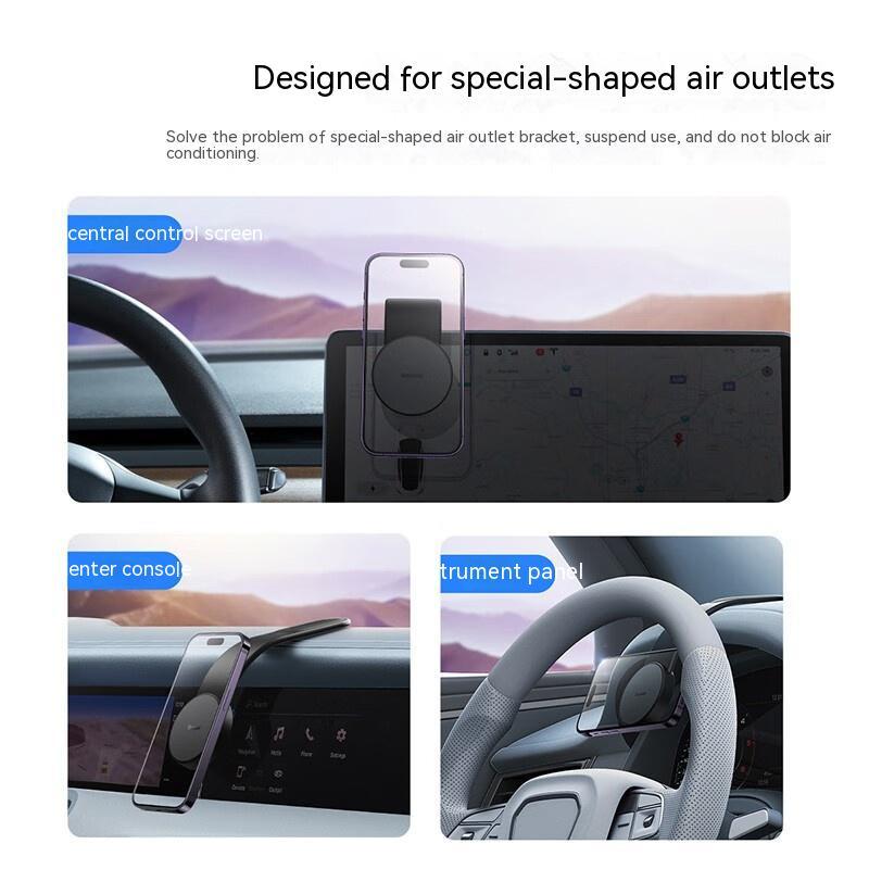 Supporto Magnetico per Smartphone da Auto con Caricatore Wireless 15W, Compatibile con Telefoni